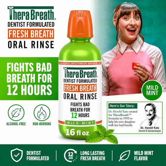 TheraBreath Fresh Breath Oral Rinse, Mild Mint 500ml product photo